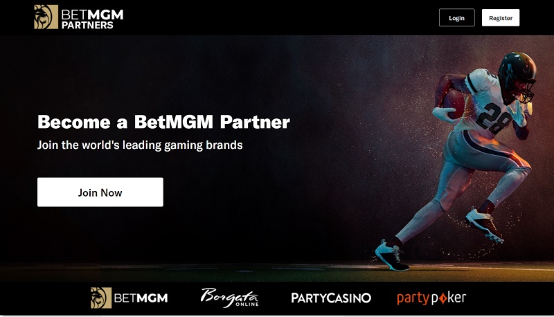 BetMGM Partners website & screenshot