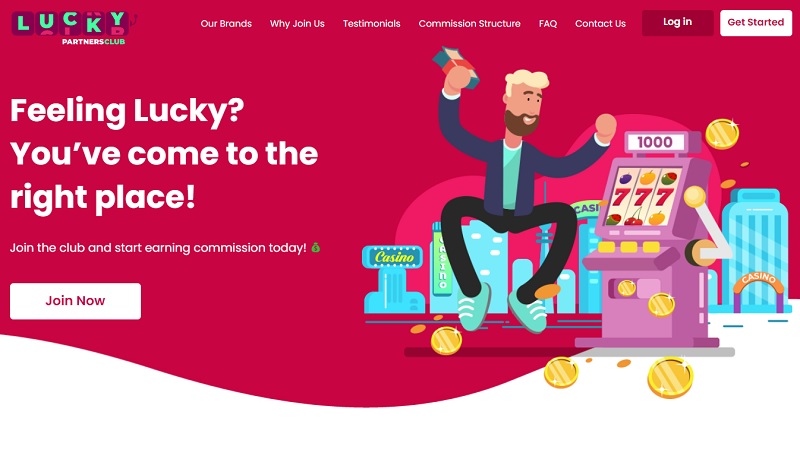 Lucky Partners Club Affiliates website & screenshot