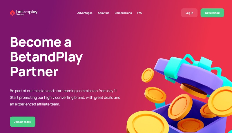 BetandPlay Affiliates website & screenshot