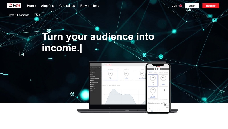 Winmasters Affiliates website & screenshot