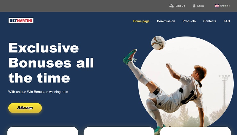 BetMartini Affiliates website & screenshot