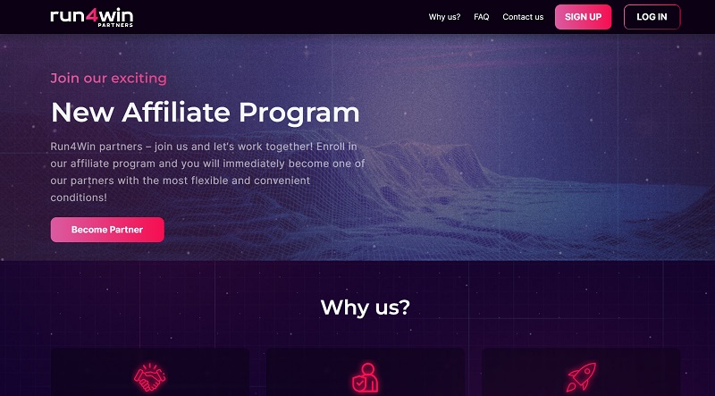 Run4Win Partners website & screenshot
