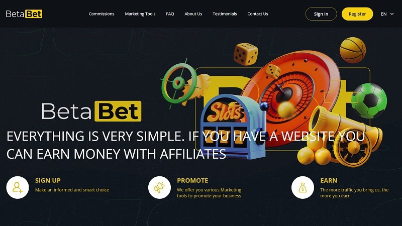 BetaBet Affiliates website & screenshot