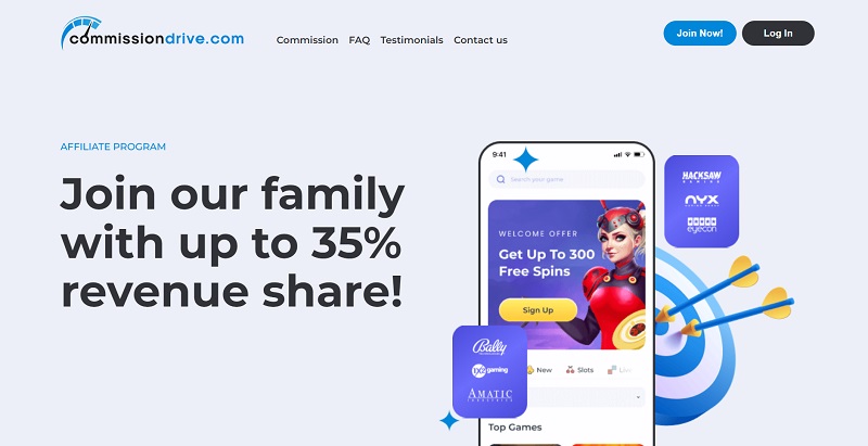 CommissionDrive Affiliates website & screenshot