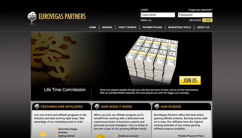 EuroVegas Partners website & screenshot