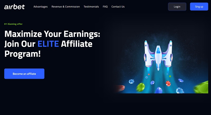 Airbet Affiliates website & screenshot