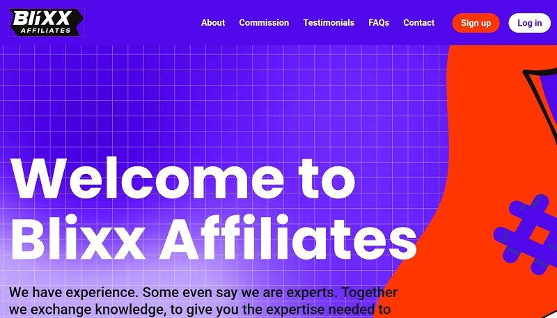 Blixx Affiliates website & screenshot