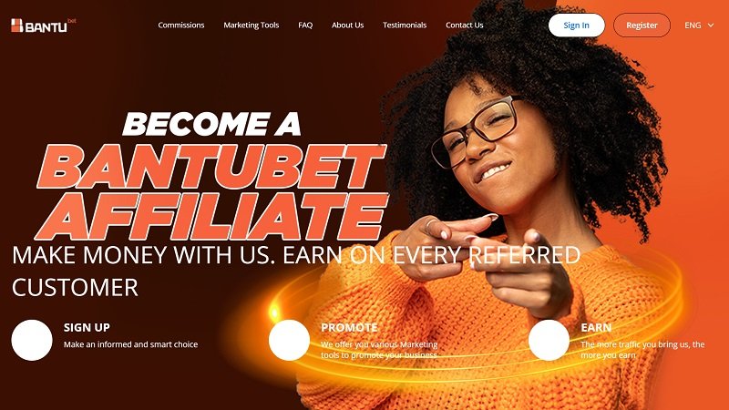 Bantubet Affiliates website & screenshot