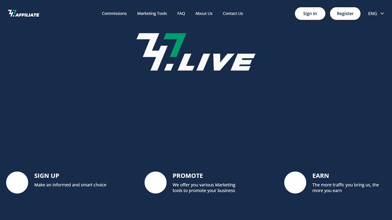 747.Live Affiliates website & screenshot