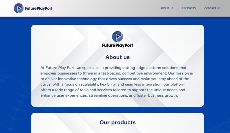 Future Play Port Affiliates website & screenshot