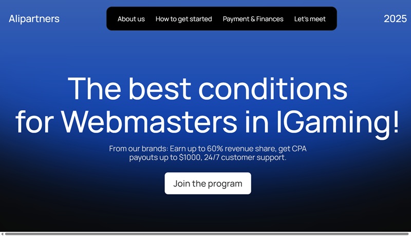 Alipartners website & screenshot