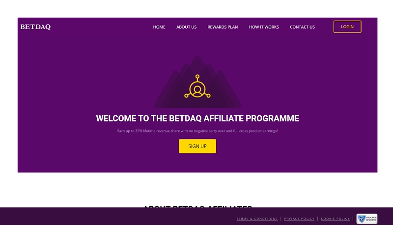 Betdaq Affiliates website & screenshot
