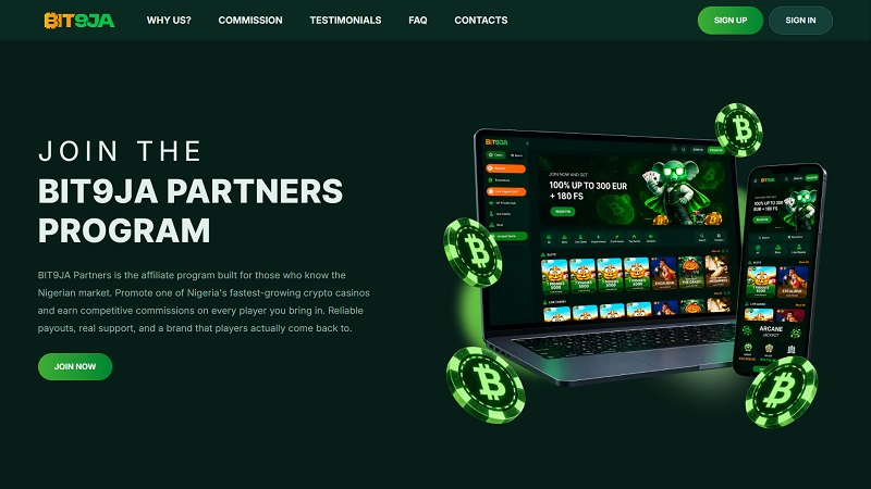 Bit9Ja Partners website & screenshot