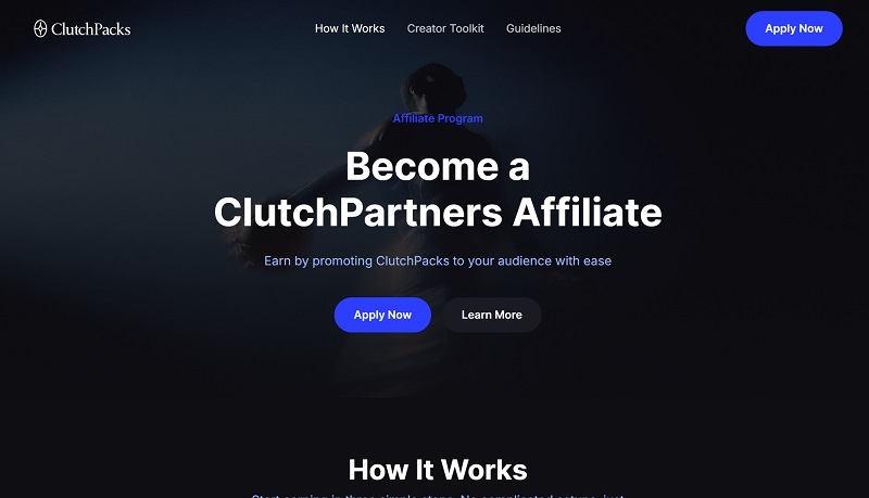 ClutchPacks Affiliates website & screenshot