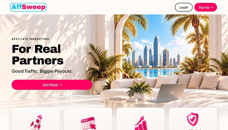 AffSweep Partners website & screenshot