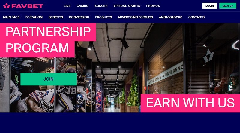 Favbet Affiliates website & screenshot